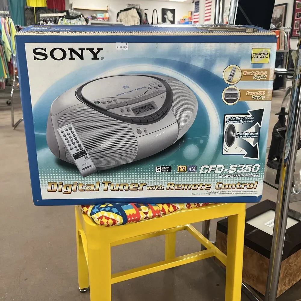 Sony CFD-S350 CD Radio Cassette Boombox Stereo Vintage Open Box No Remote